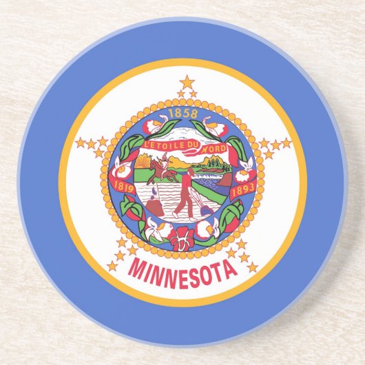 米国ミネソタ州旗を持つコースター コースター (正面)
