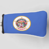 米国ミネソタ州旗を持つゴルフパターカバー ゴルフヘッドカバー (正面)