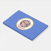 米国ミネソタ州旗を持つノート ポストイット (アングル)