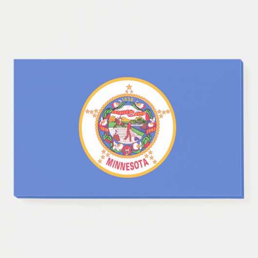 米国ミネソタ州旗を持つノート ポストイット (正面)