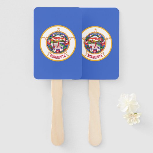 米国ミネソタ州旗を持つハンドファンのセット ハンドファン (正面&裏面)