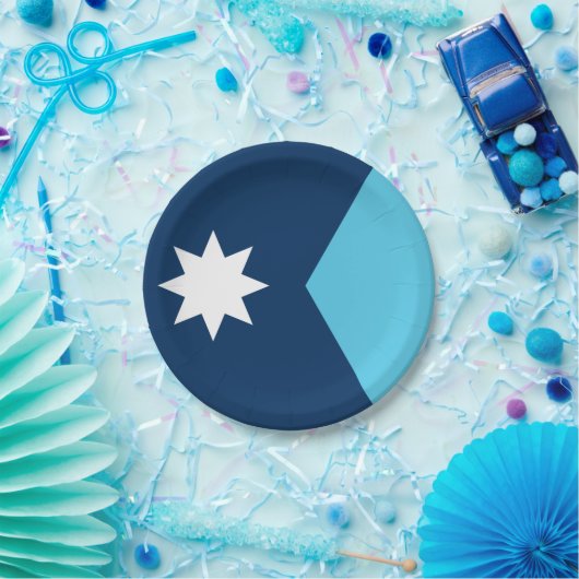 米国ミネソタ州旗を持つ愛国的紙プレート ペーパープレート (パーティー)