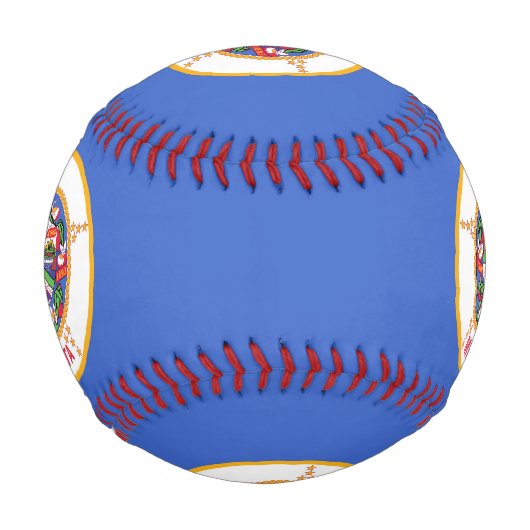 米国ミネソタ州旗を持つ愛国野球 野球ボール (裏面)