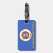 米国ミネソタ州旗を持つ荷札 ラゲッジタグ (裏面縦)