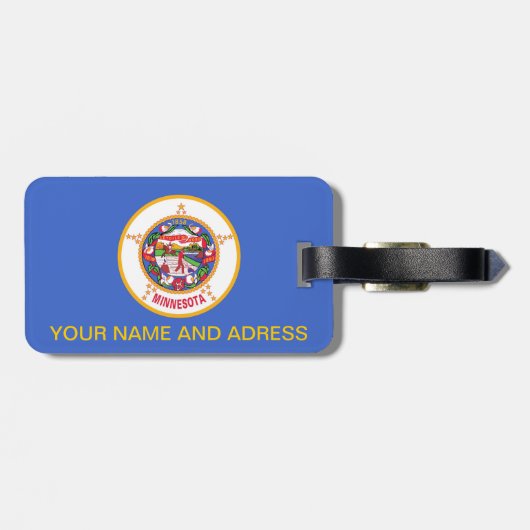 米国ミネソタ州旗を持つ荷札 ラゲッジタグ (裏面横)