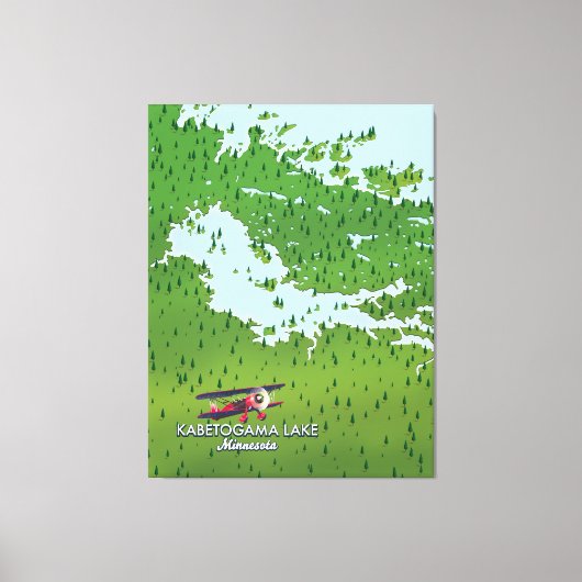 米国ミネソタ州，カベトガマ湖トラベルマップ。 キャンバスプリント (正面)