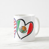 米国メキシコハート国旗 コーヒーマグカップ (正面右)