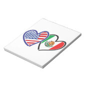 米国メキシコハート国旗 ノートパッド (回転)