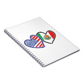 米国メキシコハート国旗 ノートブック (右側)
