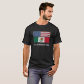 米国メキシコメキシコ米国国旗デュアル市民シティ Tシャツ (正面フル)