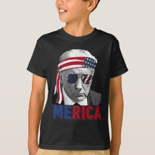 米国メリカトランプ国旗の7月4日 Tシャツ