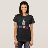 米国メリカ国旗ドイツ・ショートヘア・ポインター・ドッグ4th tシャツ (正面フル)