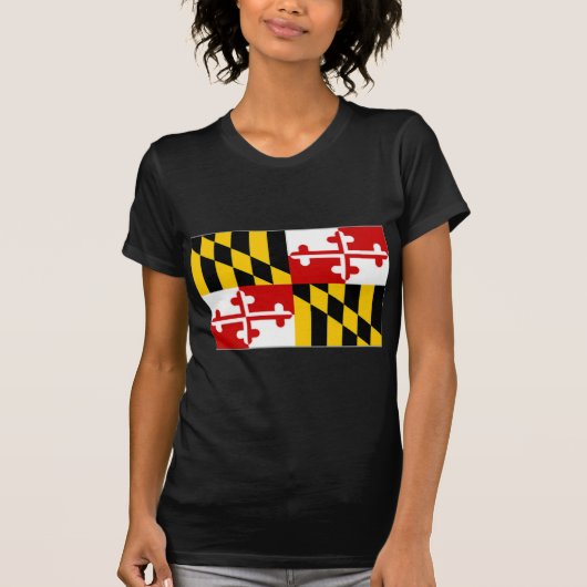 米国メリーランドの旗 Tシャツ (正面)