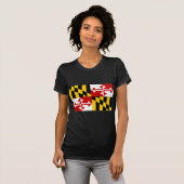 米国メリーランドの旗 Tシャツ (正面フル)