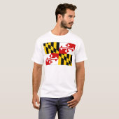 米国メリーランドの旗 Tシャツ (正面フル)
