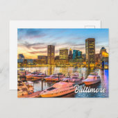 米国メリーランド州の美しいボルチモア ポストカード (正面/裏面)