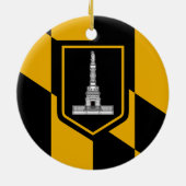 米国メリーランド州ボルチモア州旗を持つオーナメント セラミックオーナメント (裏面)