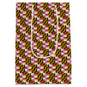 米国メリーランド州州の国旗を持つ抱き枕 ミディアムペーパーバッグ (裏面)