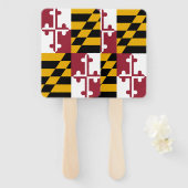 米国メリーランド州州旗とハンドファンのセット ハンドファン (正面&裏面)