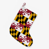 米国メリーランド州旗を持つクリスマスストッキング スモールクリスマスストッキング (正面 (吊り時))