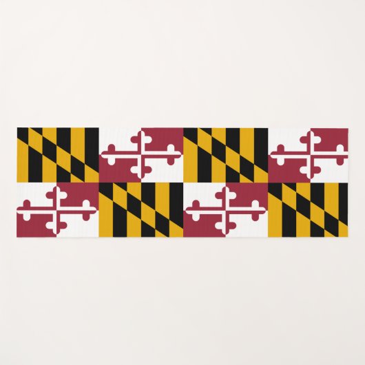 米国メリーランド州旗を持つ愛国的なヨガマット ヨガマット (正面(横))