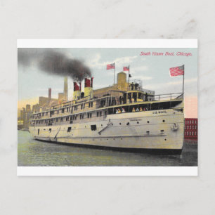 米国メールボート,シカゴ, 1910 - South Haven Boat ポストカード