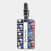 米国モダンの星とストライプ ラゲッジタグ (正面縦)