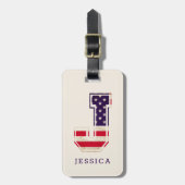 米国モダン国旗J ラゲッジタグ (正面縦)