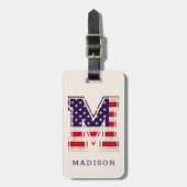 米国モダン国旗M ラゲッジタグ (正面縦)