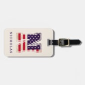 米国モダン国旗N ラゲッジタグ (正面横)