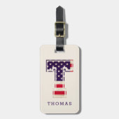 米国モダン国旗T ラゲッジタグ (正面縦)