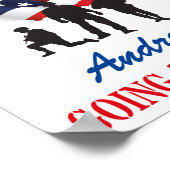 米国モダン愛国国旗の出遠くに向けパーティー ポスター (角)