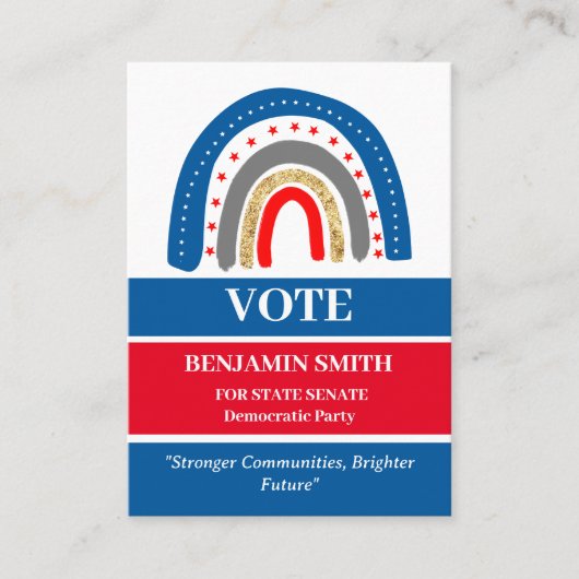 米国モダン政治家の政治運動 名刺 (正面)