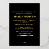 米国モダン金ゴールドフォント |写真卒業パーティー 箔シーズンカード (裏面)