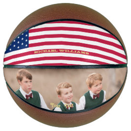 米国モノグラムの国旗のチーム写真：愛国的なアメリカ人 バスケットボール