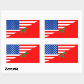 米国モロッコ国半旗アメリカのシンボル 長方形シール (シート)