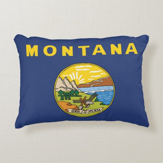 米国モンタナ州の州旗 アクセントクッション (正面)
