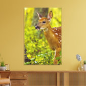 米国モンタナ州ホワイトフィッシュで子鹿が見える キャンバスプリント (インサイチュ (リビング))