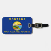 米国モンタナ州旗と荷札 ラゲッジタグ (正面横)
