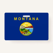 米国モンタナ州旗の付いたネーム州 バッジ (正面)