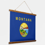 米国モンタナ州旗を持つウォールタペストリー 吊り下げ型タペストリー (傾斜あり)