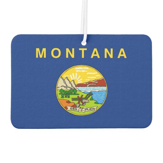 米国モンタナ州旗を持つカーエアーフレッシュナー カーエアーフレッシュナー (裏面)