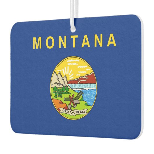 米国モンタナ州旗を持つカーエアーフレッシュナー カーエアーフレッシュナー (左)