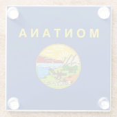 米国モンタナ州旗を持つガラスコースター ガラスコースター (裏面)