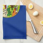 米国モンタナ州旗を持つキッチンタオル キッチンタオル (四つ折り)