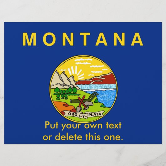 米国モンタナ州旗を持つチラシ チラシ (正面)