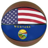 米国モンタナ州旗を持つフルサイズバスケットボール バスケットボール (正面)