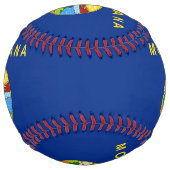 米国モンタナ州旗を持つ愛国的ソフトボール ソフトボール (正面)