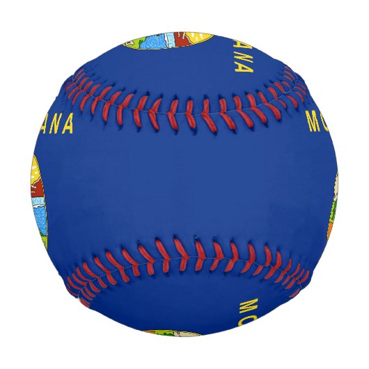 米国モンタナ州旗を持つ愛国野球 野球ボール (裏面)