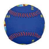 米国モンタナ州旗を持つ愛国野球 野球ボール (正面)